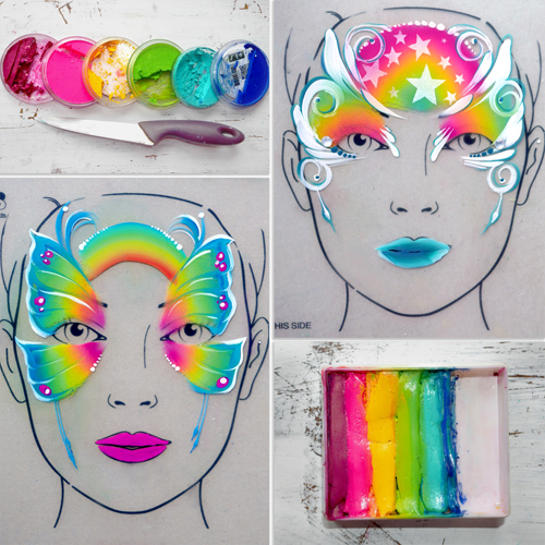 Rainbow Butterfly Face Paint Tutorial: Step by Step